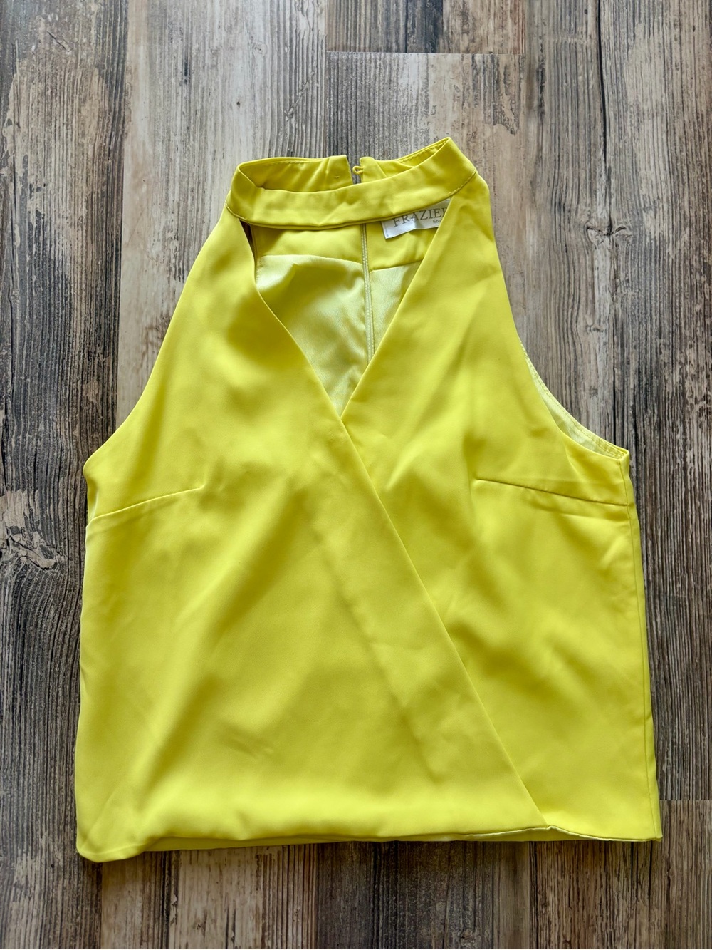 Frazier Yellow Sleeveless Halter Wrap Top